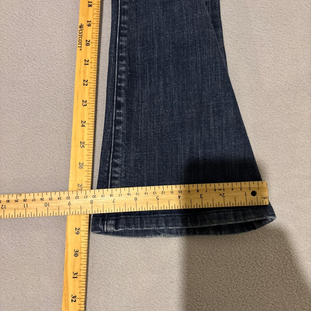 Rock & Republic Womens 28 Dark Wash Flare Low Rise Jeans Grunge Denim Y2K Chic - Picture 2 of 7